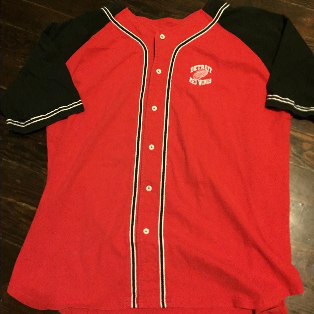 Vintage Detroit Red Wings Baseball Jersey Shirt